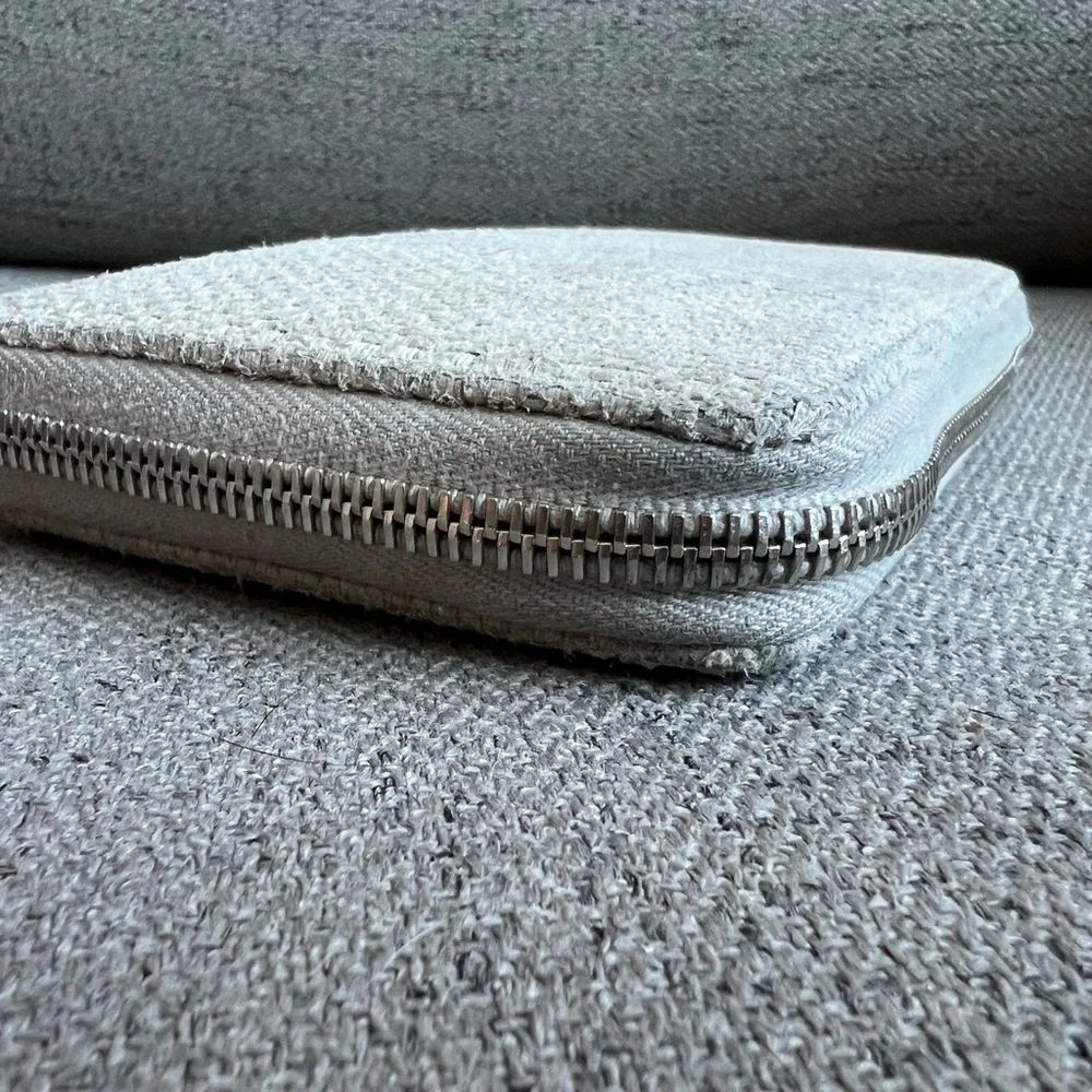 Chanel Gray Deauville Tweed Wallet